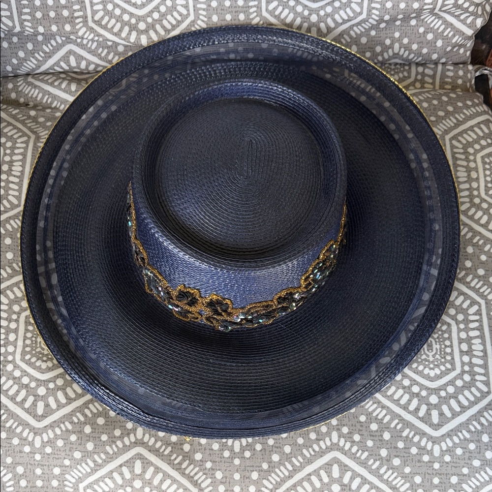 Elegant Black and Gold Women's Hat